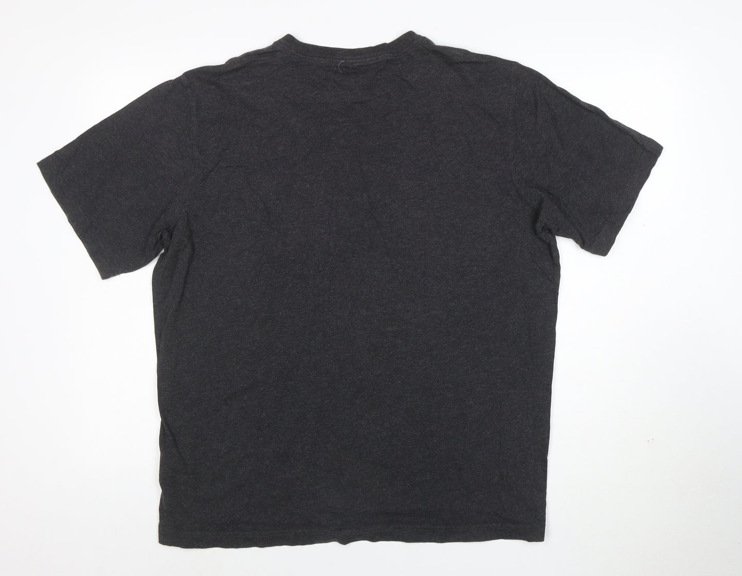 Lands' End Men's Black Crew Neck Short Sleeve Cotton T-Shirt Size L