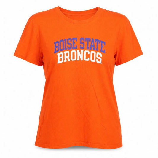 Front view of Champion women’s orange boise state xl short sleeve cotton t-shirt