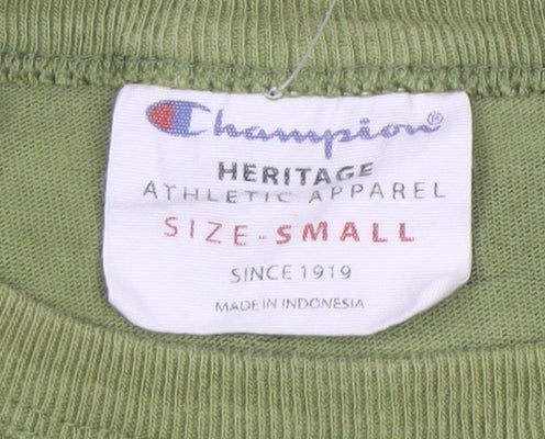Champion Men's Green Camouflage Crew Neck Cotton T-Shirt Size S