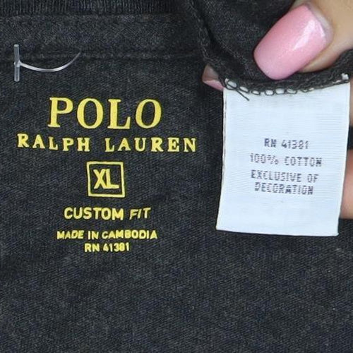 Ralph Lauren Polo Men's Black Long Sleeve Custom Fit T-Shirt XL