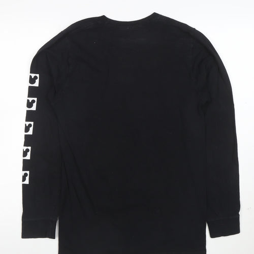 Disney Men's Black Mickey Mouse Long Sleeve Graphic T-Shirt Size S