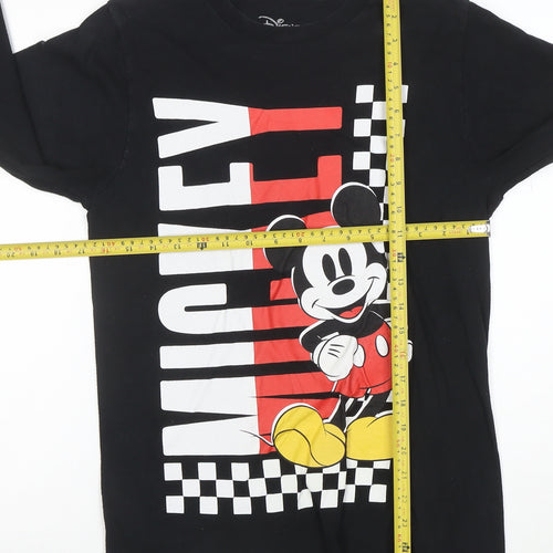 Disney Men's Black Mickey Mouse Long Sleeve Graphic T-Shirt Size S
