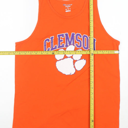 Champion Men's Orange Clemson Sleeveless Graphic T-Shirt Size M