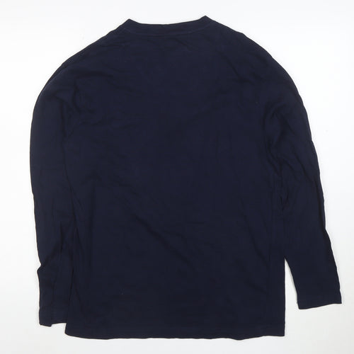 IZOD Men's Blue Long Sleeve Henley Cotton T-Shirt Size M