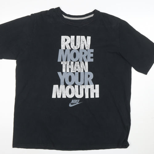 Nike Mens Black 2XL Slim Fit Graphic Sports T-Shirt