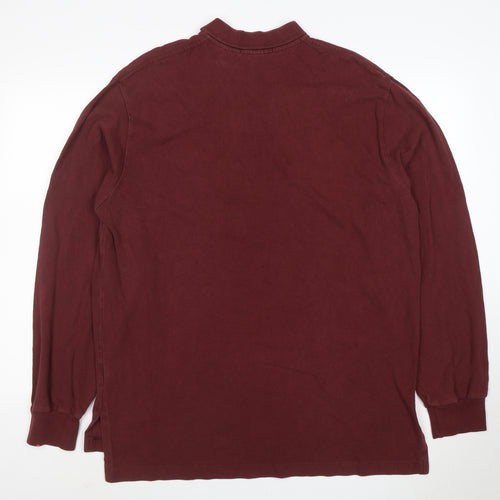 Ralph Lauren Men's Brown XL Long Sleeve Cotton Polo Shirt