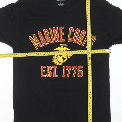 Champion Men's Black Marine Corps Long Sleeve T-Shirt Size S