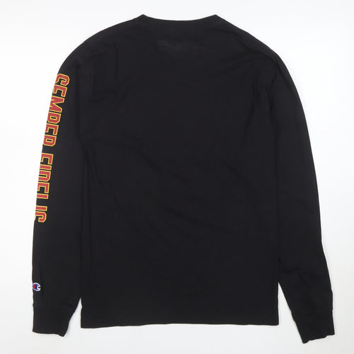 Champion Men's Black Marine Corps Long Sleeve T-Shirt Size S