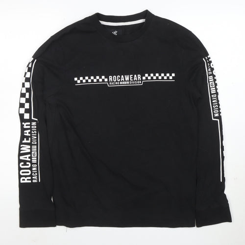 Rocawear Men's Black Racing Division Long Sleeve T-Shirt M