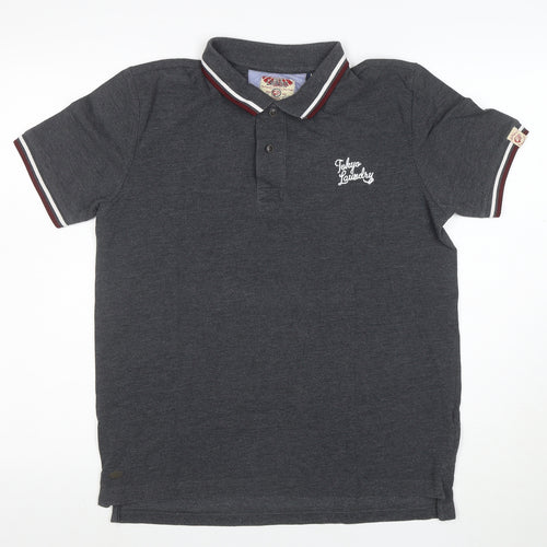 Tokyo Laundry Men's Grey Polo Shirt Size M Cotton Blend