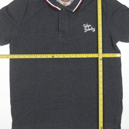 Tokyo Laundry Men's Grey Polo Shirt Size M Cotton Blend