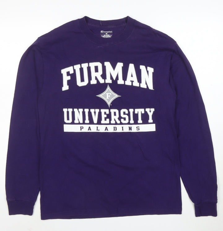 Champion Men's Purple Furman University Long Sleeve T-Shirt Size M