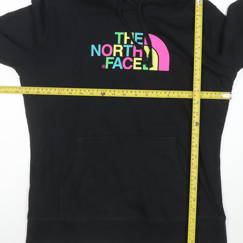 The North Face Womens Black Medium Pullover Hoodie Graphic Logo Cotton Blend