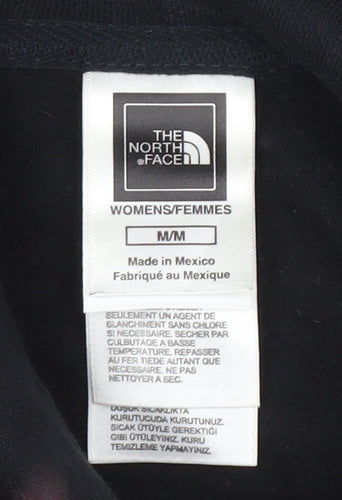The North Face Womens Black Medium Pullover Hoodie Graphic Logo Cotton Blend