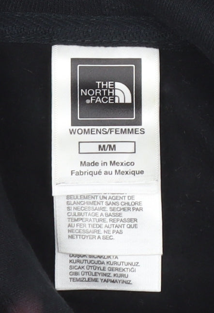 The North Face Womens Black Medium Pullover Hoodie Graphic Logo Cotton Blend