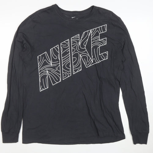 Nike Men's Black Long Sleeve Athletic Graphic T-Shirt Size L