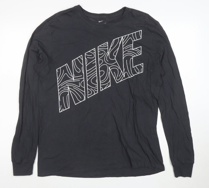 Nike Men's Black Long Sleeve Athletic Graphic T-Shirt Size L