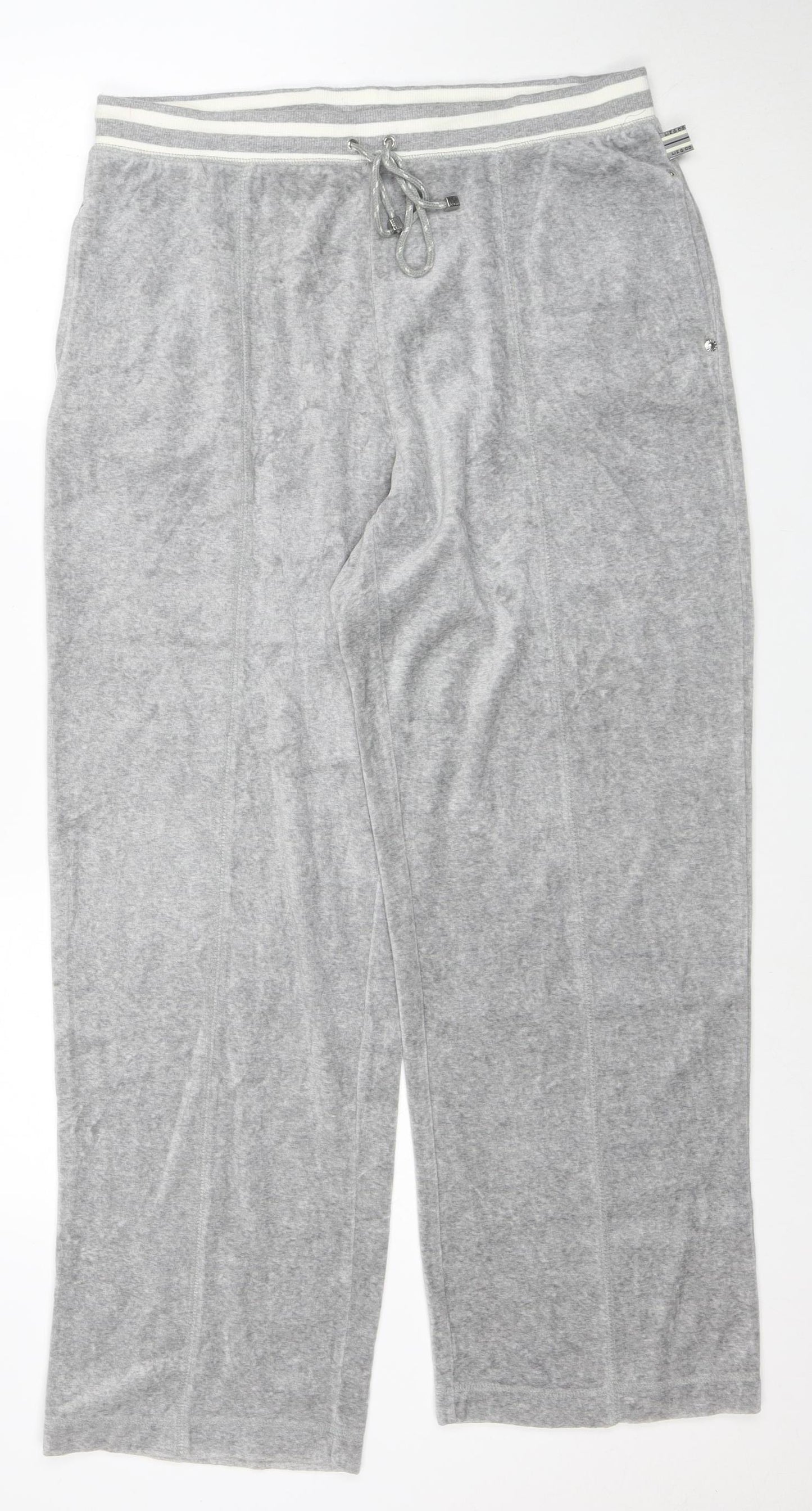 Liz Claiborne Women Petite Grey Cotton Blend Sweatpants L