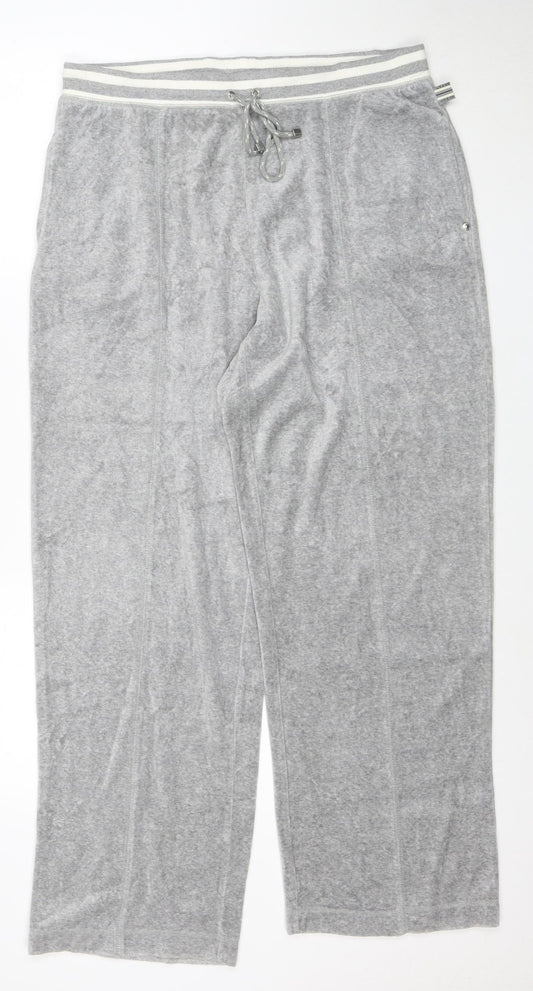 Liz Claiborne Women Petite Grey Cotton Blend Sweatpants L