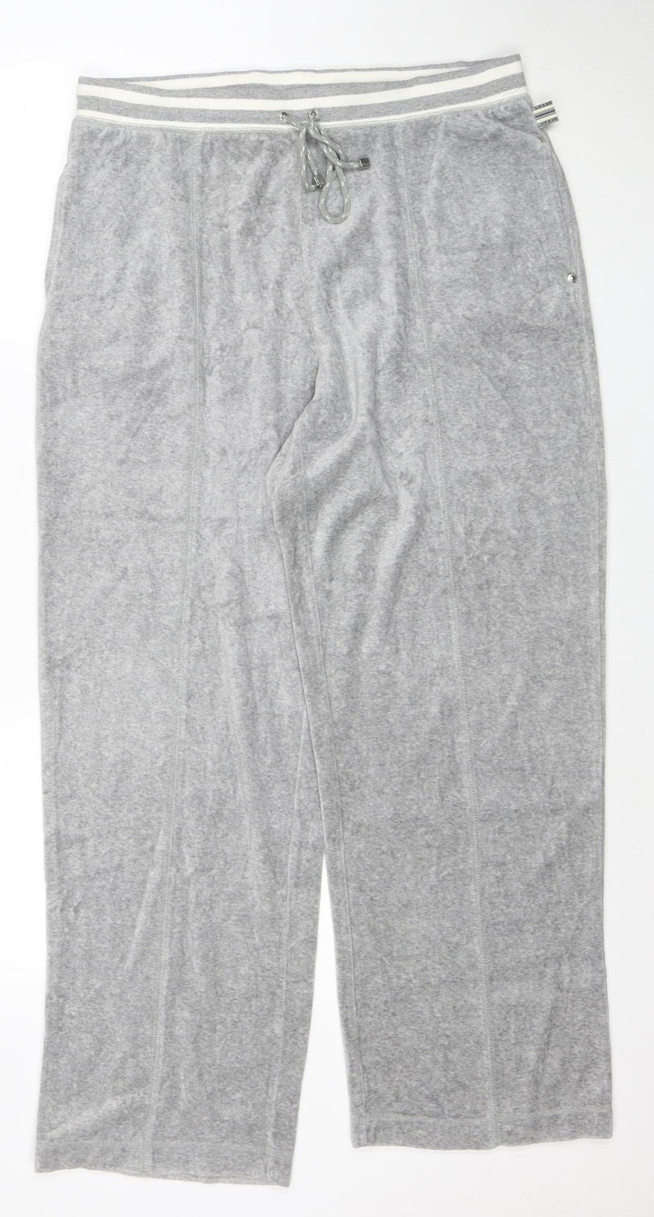 Liz Claiborne Women Petite Grey Cotton Blend Sweatpants L