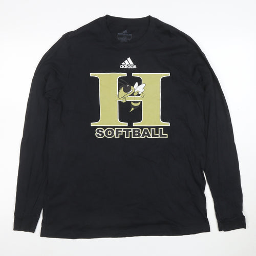 Adidas Men's Black Long Sleeve Softball Amplifier Tee L