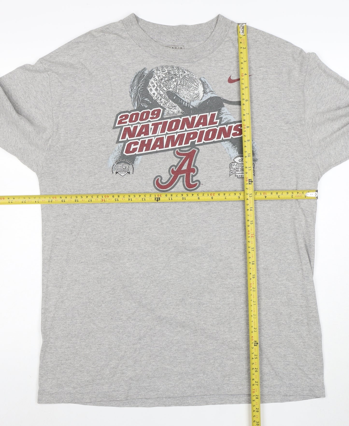 Nike Men's Grey Long Sleeve 2009 Champions Graphic T-Shirt Size L