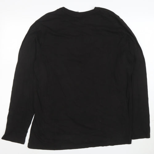 Bench Men's Black Long Sleeve Logo Crew Neck T-Shirt Size L