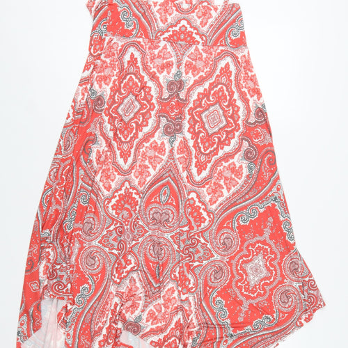 Bodyflirt Women Red Paisley Slip Dress Size M Summer Boho Stretch