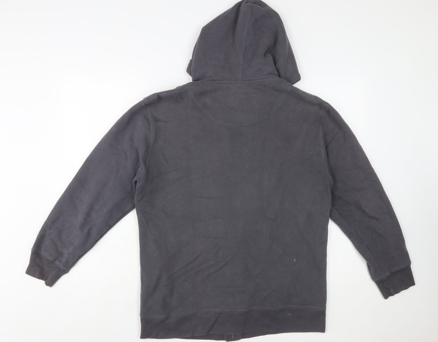 Next Men's Grey Full Zip Hoodie Medium Baseball Graphic Cotton Blend