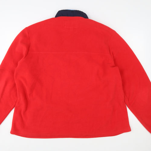 Lands' End Men's Red Fleece 1/2 Zip Pullover Sweatshirt XXL