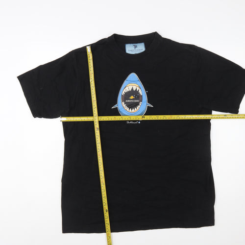 Throttleman Men's Black XXL Shark Graphic Cotton T-Shirt