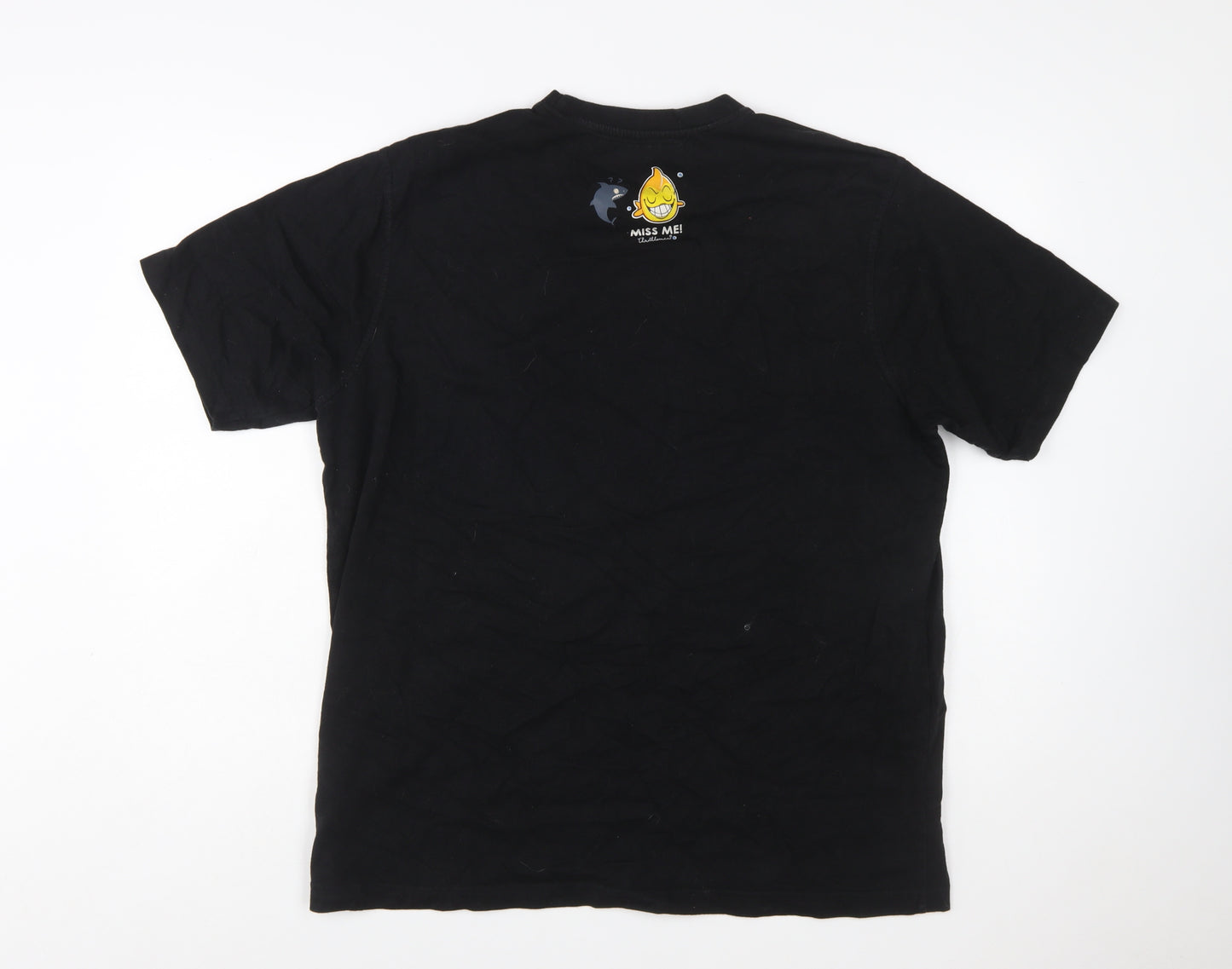 Throttleman Men's Black XXL Shark Graphic Cotton T-Shirt