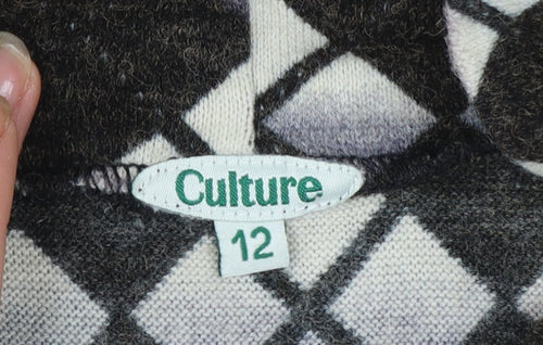 Culture Women's Black Argyle Collared Shift Dress Size 12