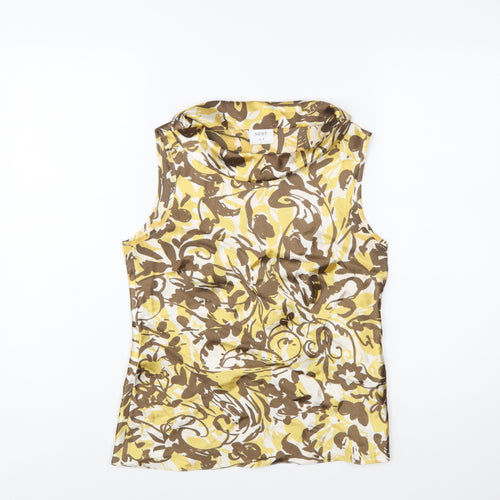 Next Women’s Yellow Floral Cowl Neck Sleeveless Blouse UK 8