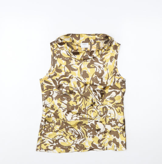 Next Women’s Yellow Floral Cowl Neck Sleeveless Blouse UK 8