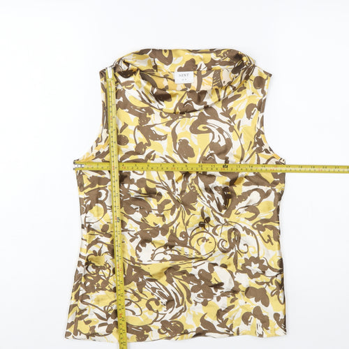 Next Women’s Yellow Floral Cowl Neck Sleeveless Blouse UK 8
