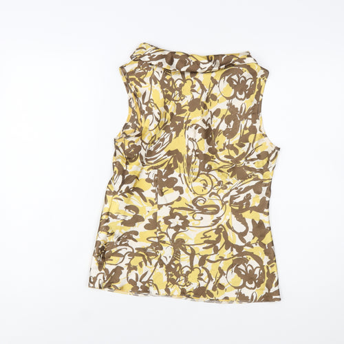 Next Women’s Yellow Floral Cowl Neck Sleeveless Blouse UK 8