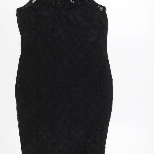 AX Paris Women's Black Lace Bodycon Knee Length Dress Size 14