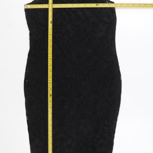 AX Paris Women's Black Lace Bodycon Knee Length Dress Size 14