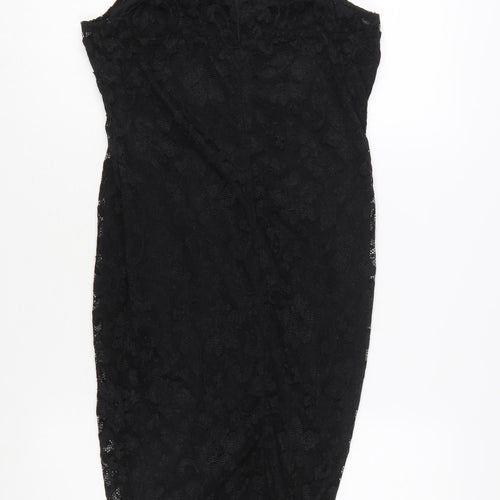 AX Paris Women's Black Lace Bodycon Knee Length Dress Size 14