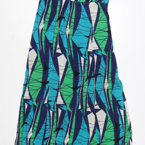 Monsoon Womens Multicoloured Size 10 A-Line Cotton Sleeveless Midi Dress