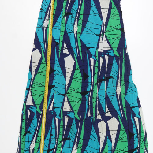 Monsoon Womens Multicoloured Size 10 A-Line Cotton Sleeveless Midi Dress