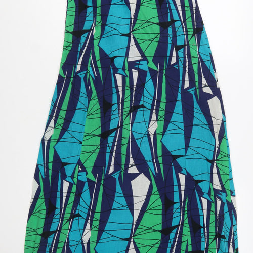Monsoon Womens Multicoloured Size 10 A-Line Cotton Sleeveless Midi Dress