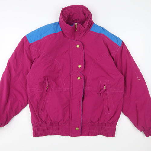 Because It's There Women's Pink L Puffer Jacket Waterproof Retro Style