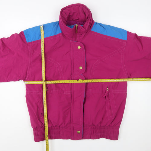 Because It's There Women's Pink L Puffer Jacket Waterproof Retro Style