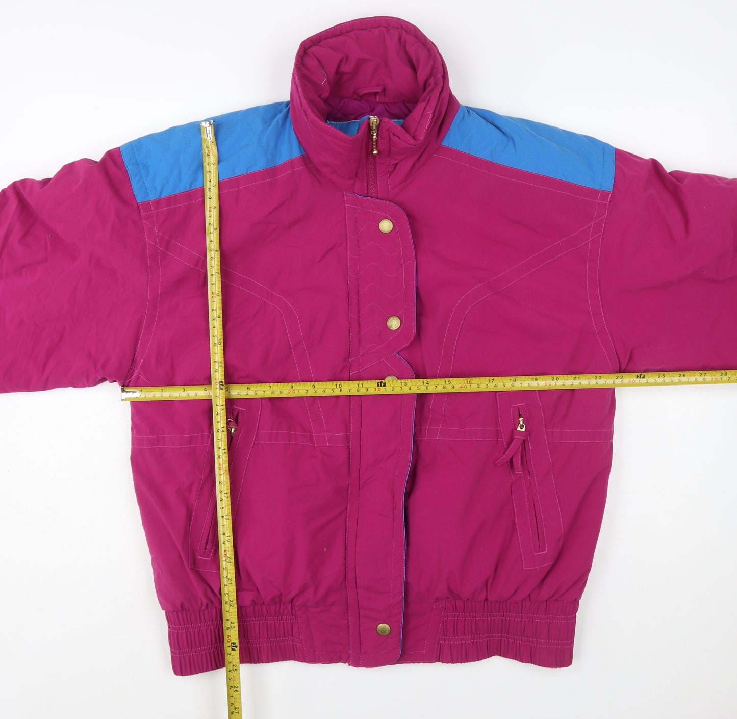 Because It's There Women's Pink L Puffer Jacket Waterproof Retro Style