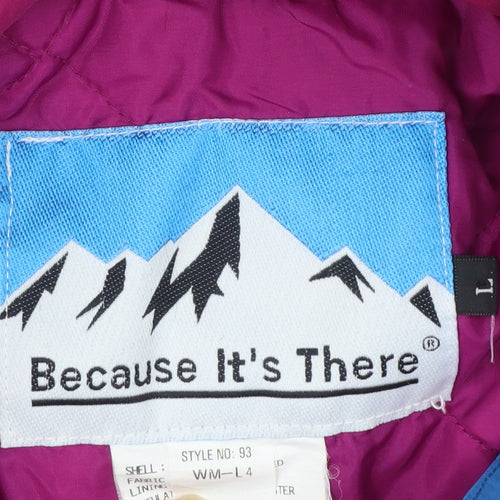 Because It's There Women's Pink L Puffer Jacket Waterproof Retro Style