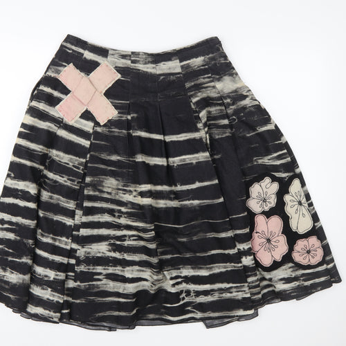 Marks and Spencer Women’s Black A-Line Floral Midi Skirt Size 10L