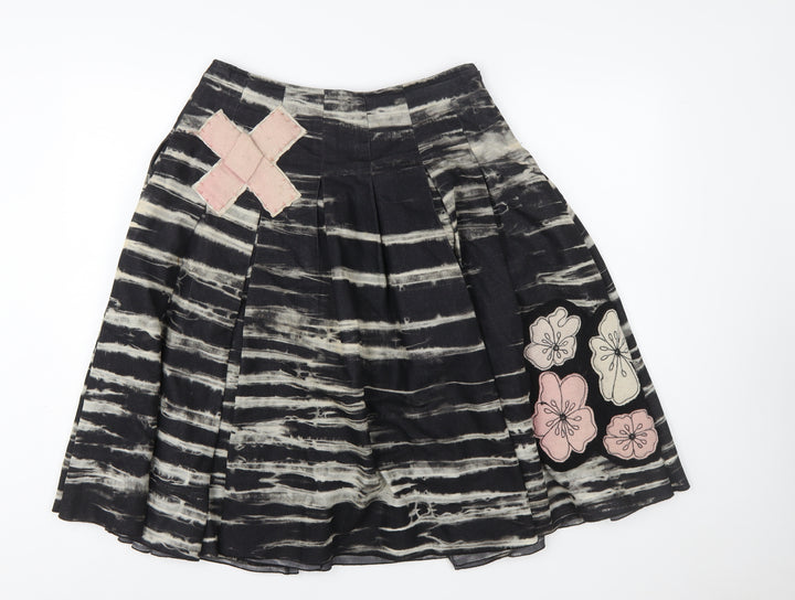 Marks and Spencer Women’s Black A-Line Floral Midi Skirt Size 10L