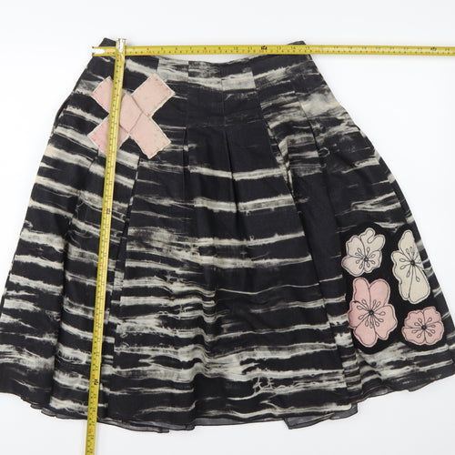 Marks and Spencer Women’s Black A-Line Floral Midi Skirt Size 10L